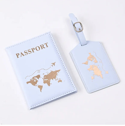 World Map Leather Passport Cover Passport Holder