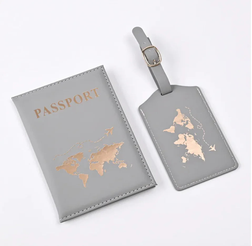 World Map Leather Passport Cover Passport Holder