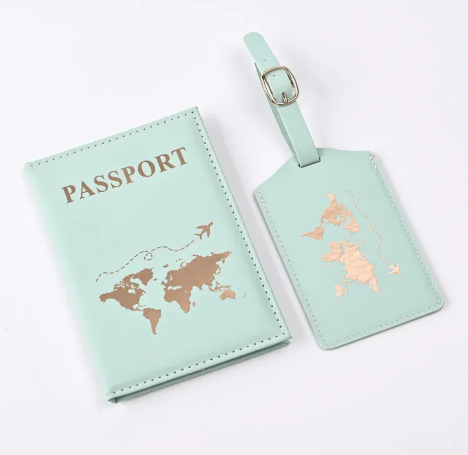 World Map Leather Passport Cover Passport Holder