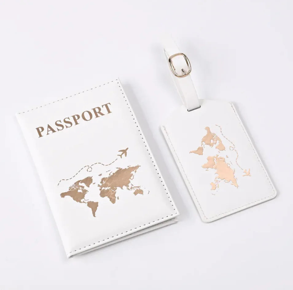 World Map Leather Passport Cover Passport Holder