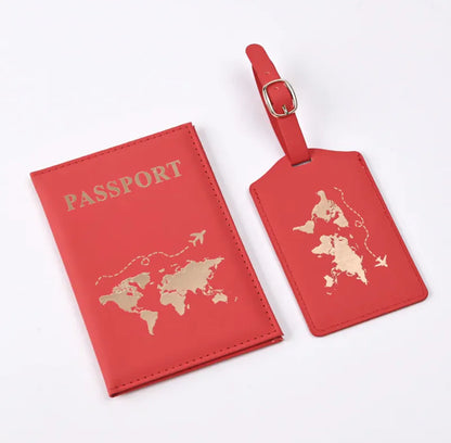 World Map Leather Passport Cover Passport Holder