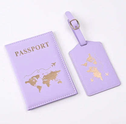 World Map Leather Passport Cover Passport Holder