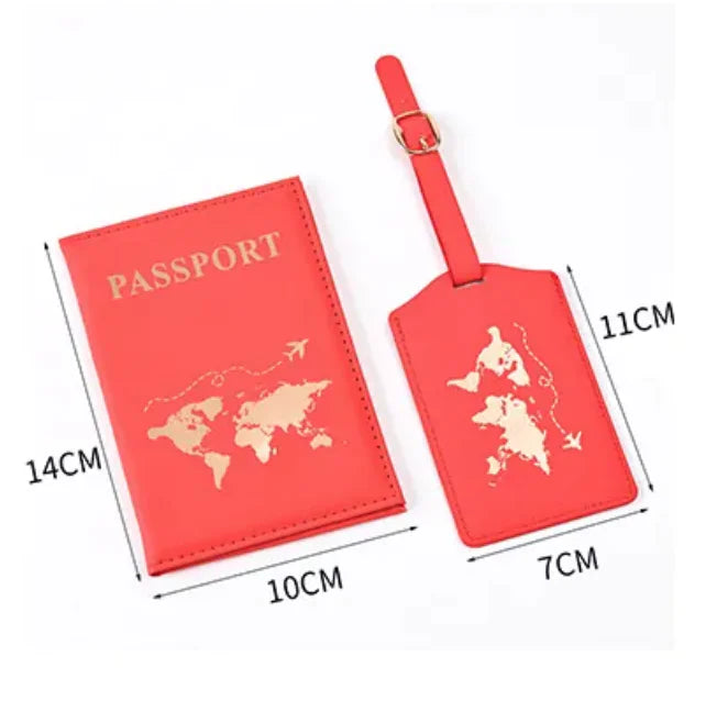 World Map Leather Passport Cover Passport Holder